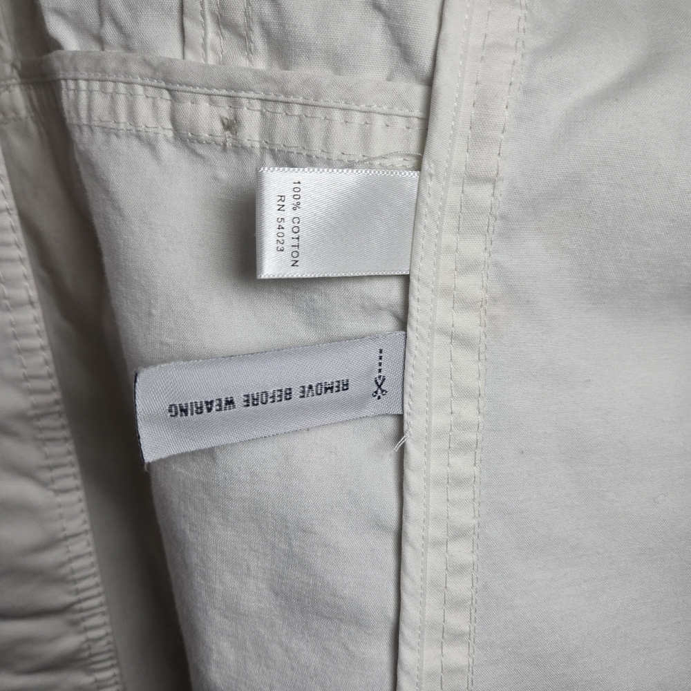Vintage Banana Republic Trench Coat Button Womens XL White Spring Office Career - Picture 10 of 12